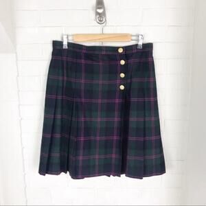 Lord & Taylor Vintage Tartan Plaid Wool Holiday Skirt Size 14P